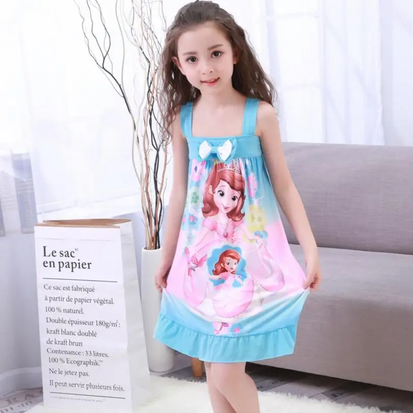 Для девочек Летняя ночь платье Детская ночная рубашка принцессы Рубашка с короткими рукавами сна юбка для девочек ночная рубашка Костюмы продукт - Цвет: model 8