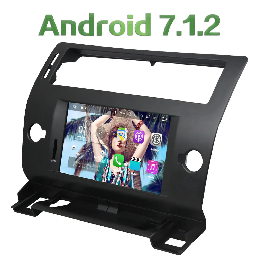 

Android 7.1.2 Quad Core 2G RAM 7" Car DVD GPS radio player 1024*600 Bluetooth for Citroen C4 2005 2006 2007 2008 2009 2010 2011