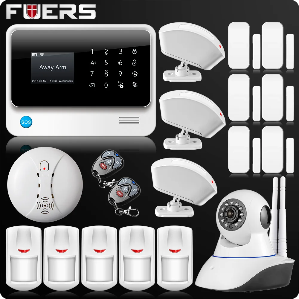 G90B Plus WiFi GSM SMS GPRS casa Sistema de alarma de seguridad LCD, ISO, Android App Control Wifi cámara IP