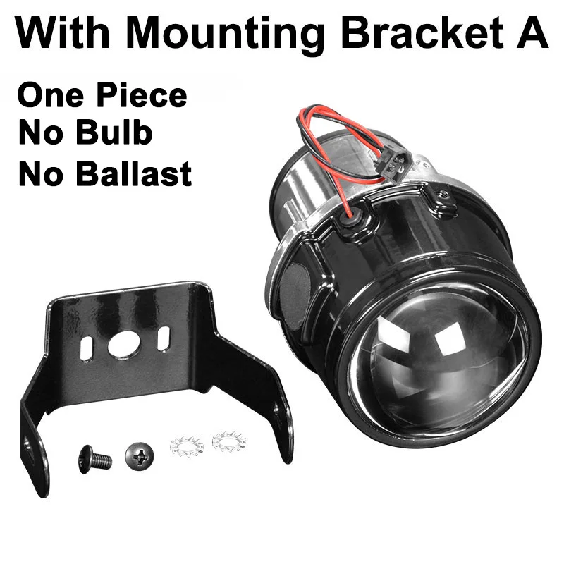 1 pcs with bracket A Металлический 2,5 дюймов Биксенон HID авто-Стайлинг противотуманных фар объектив проектора Hi/Lo универсальная противотуманная фара для автомобиля Модифицированная H11 HID светодиодные лампы - Цвет: 1 pcs with bracket A