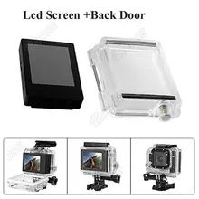 Envío de la nueva llegada gopro hero 3 3 + 4 lcd de la cámara bacpac visor pantalla w/backdoor para gopro hero3 3 + 4 cámara accesorios