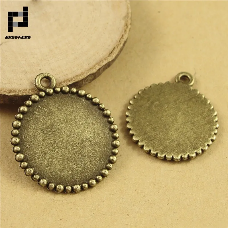 

10pcs/lot 20mm Key Heart Pendant Settings Cabochon Base Bezel Trays Blank Fit Glass Cabochons DIY Pendant Necklace Finding