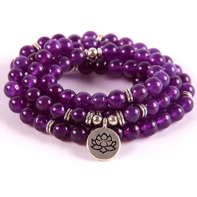 Ncrhgl 108 Bead Charm Bracelets Natural Stone Buddha Lotus Ohm Ncrhgl 108 Bead Charm Bracelets Natural Stone Buddha Lotus Ohm Bracelet Bangles Beaded Necklace