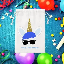 Пользовательское имя Единорог вечерние сувениры пакет для подарка на день рождения, детские подарочные сумки для душа, волшебные подарочные пакеты для вечеринки