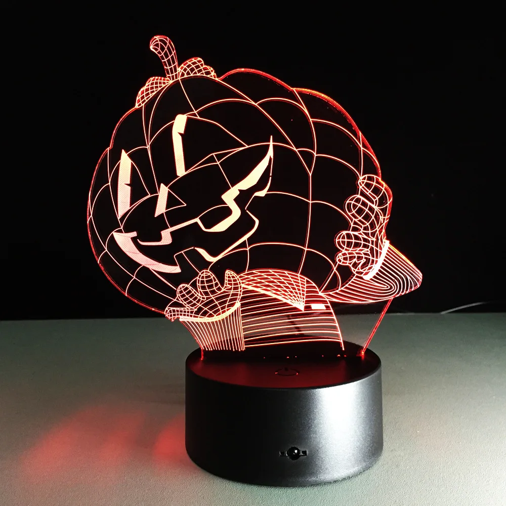 

New Halloween Pumpkin Head 3D Light Colorful Touch LED Bluetooth wireless speaker and remote control available A07
