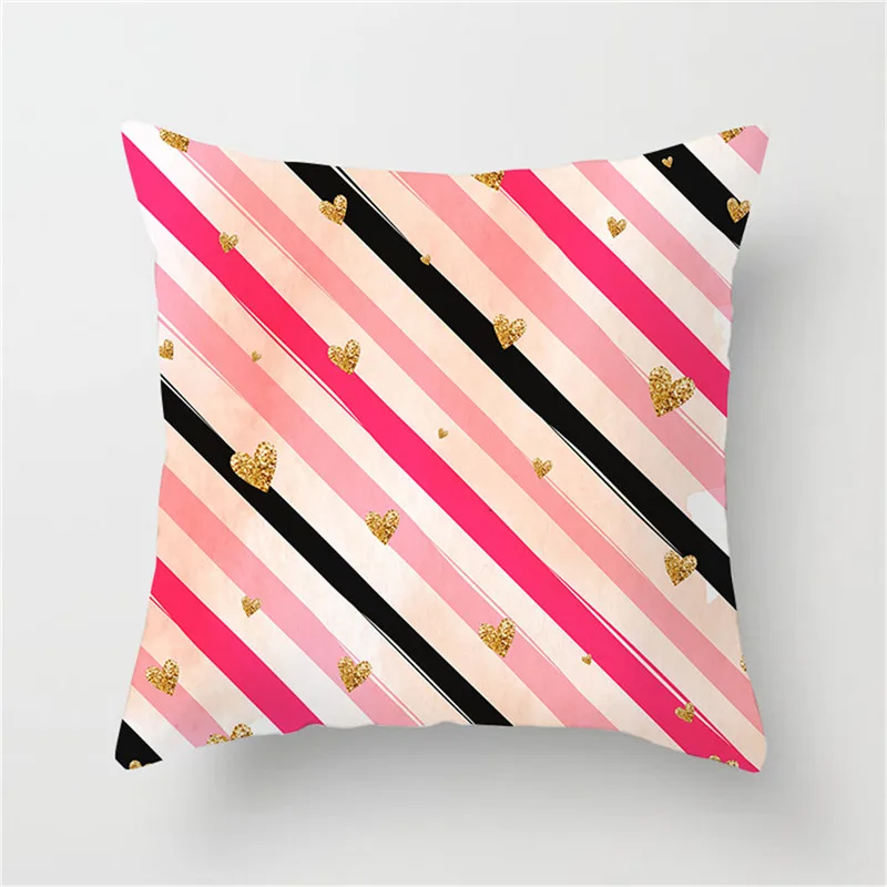 

Fuwatacchi Colorful Striped Geometric Cushion Cover Star Heart Endless Printed Pillowcases Home Decor Sofa Chair Decor 45cm*45cm