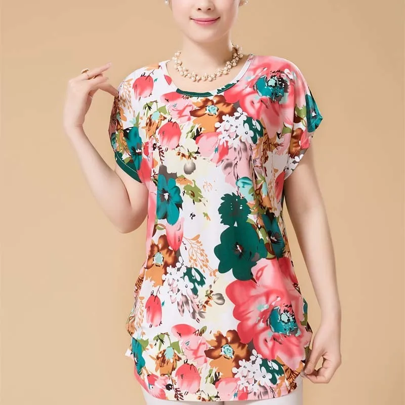 XL 5XL Женские Летние Стильные повседневные блузки одежда Flor большие размеры