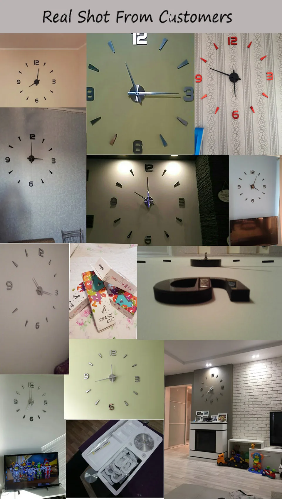 Лучшие продажи настенные часы «сделай сам» современный дизайн акриловые металлические зеркальные наклейки часы 3D эффект