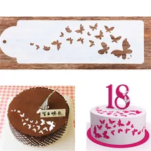Трафарет бабочки для украшения кексов и печенья пластиковый трафарет для торта DIY шаблон кружева плесень инструменты для выпечки