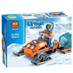 10437 городские Arctic серии сани автомобиль Боб лыжи Arctic разведка кирпичи игрушки Железный человек базы Building Block игрушки
