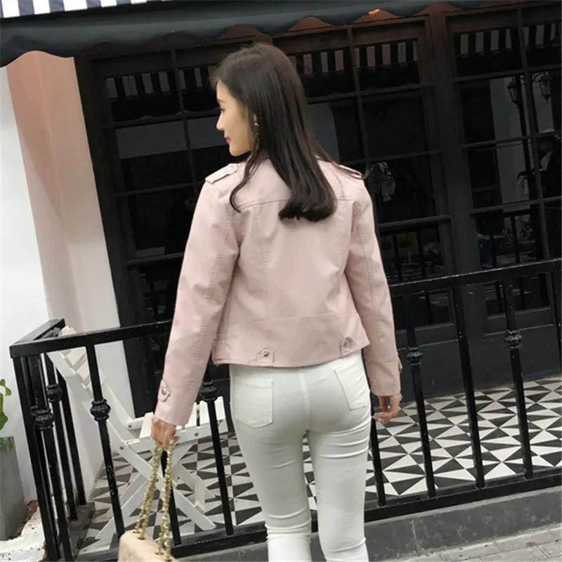 Printemps Veste Haute En Minceur Cuir Surdimensionné Streetwear Bomberjacket Qualité Parka 2018 Femmes Pu Dames BwURqxBdH