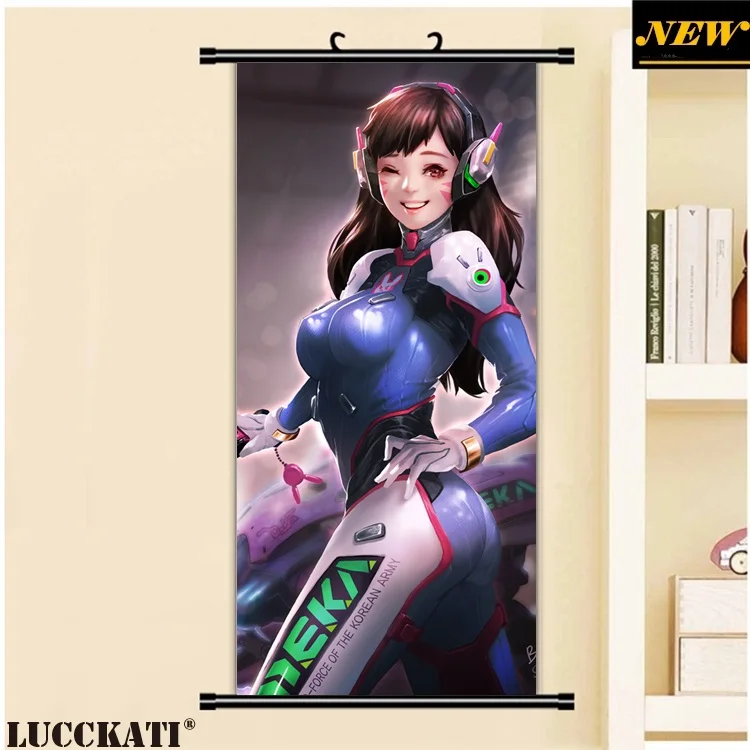 45X95 см Overwatch (видеоигра) d. va loli lolita teaching мультфильм аниме художественная Настенная