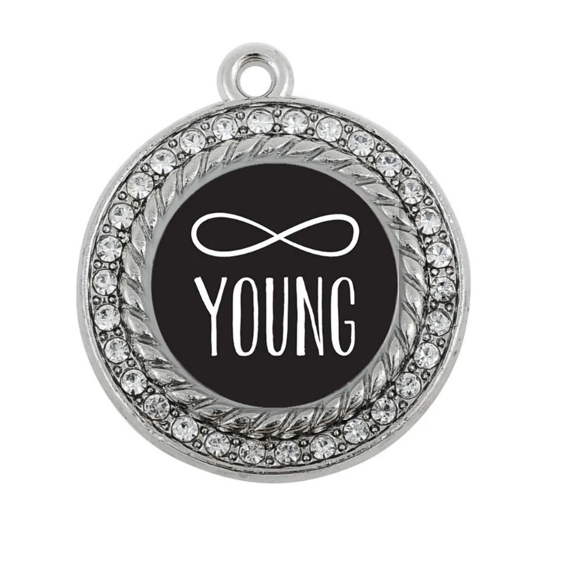 

FOREVER YOUNG SQUARE CHARM ANTIQUE SILVER PLATED JEWELRY