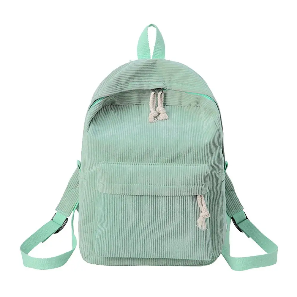 Элегантный стиль, женский холщовый рюкзак, Мягкая тканевая школьная сумка для подростков, рюкзак для девочек, вельветовый дизайн, рюкзак, Mochila Feminina - Цвет: green
