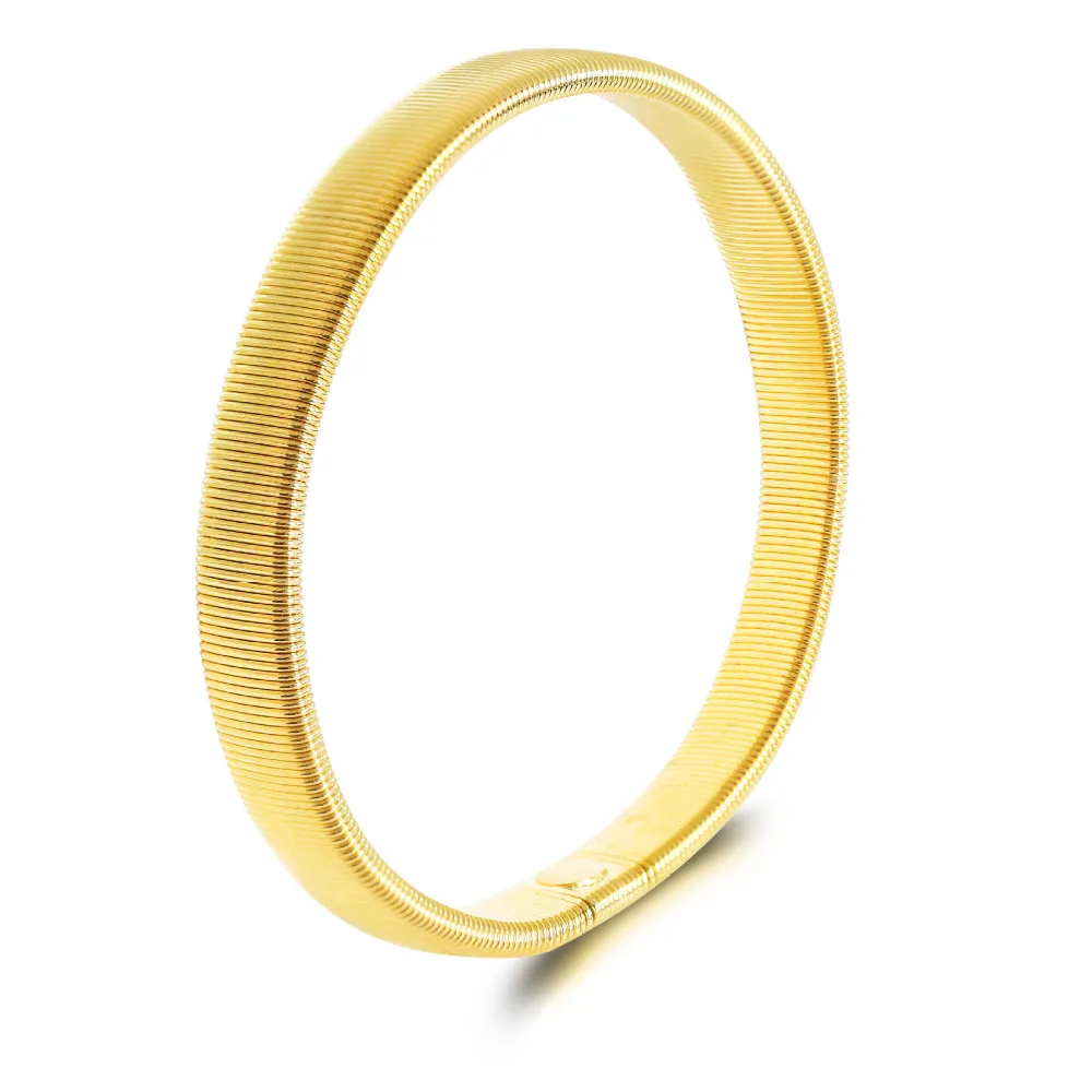 

Elastic Chain Bracelets For Women Men Gold Color Silver Color Spring Bangles Link Bracelet Wristband Jewelry Hand Accessories