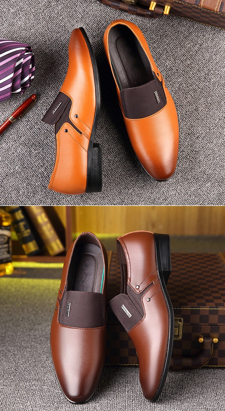 OSCO/; мужские кожаные туфли; цвет черный, коричневый; Мужские модельные туфли с острым носком; Высококачественная официальная обувь без шнуровки для офиса и свадьбы; мужские туфли