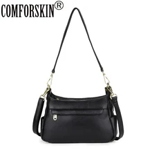 COMFORSKIN Genuine Leather Multi-layer Women Messenger Bag Large Capacity European And American Style Female Shoulder Bag Sales ms new leather european and american wind bucket bag leather hand shoulder bag messenger large capacity female bag