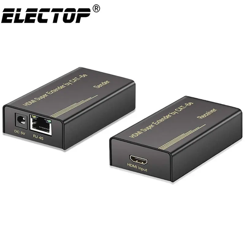 

HDMI Extender Over CAT6 Ethernet Cable Up to 60m Support 1080P 3D Video Smart Chip HDMI Extender Transmitter and Receiver for PC
