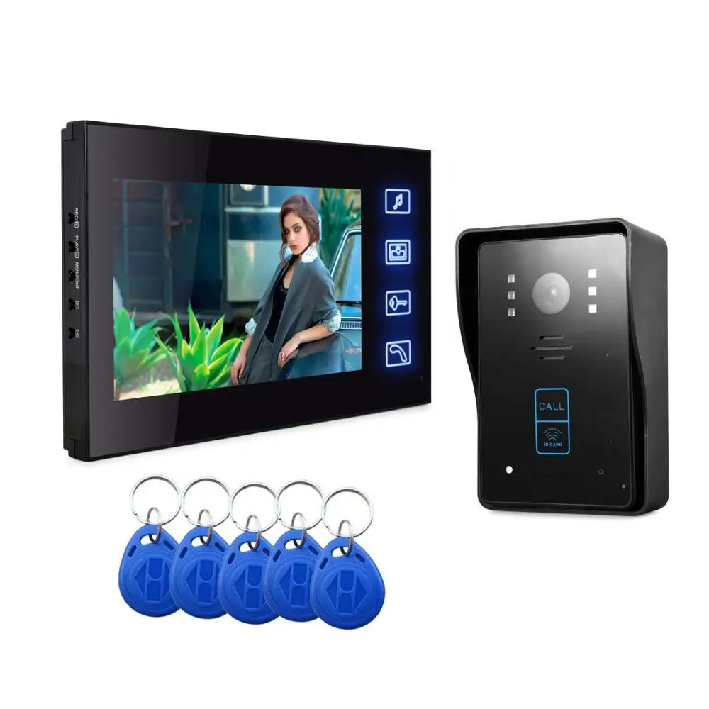 YobangSecurity видеодомофон " дюймовый сенсорный экран видео дверной звонок Домофон RFID пароль камера система SD запись - Цвет: 806REC-MJID-11