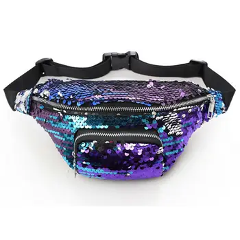 

Hip-hop sequined women's waist package holiday casual fanny pack fashion color travel chest bag