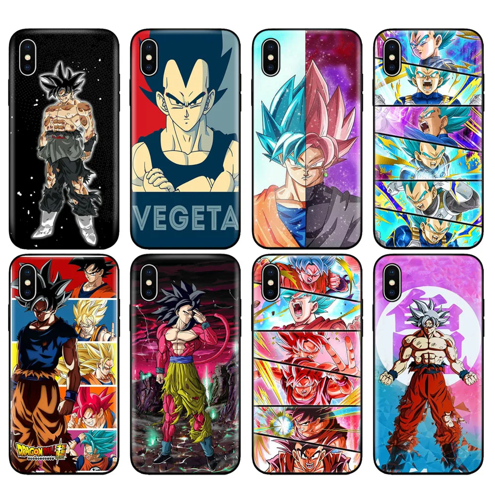 Черный ТПУ чехол для iphone 5 5s se 6 6s 7 8 plus x 10 силиконовый XR XS 11 pro MAX super vegeta saiyan|Бамперы| |