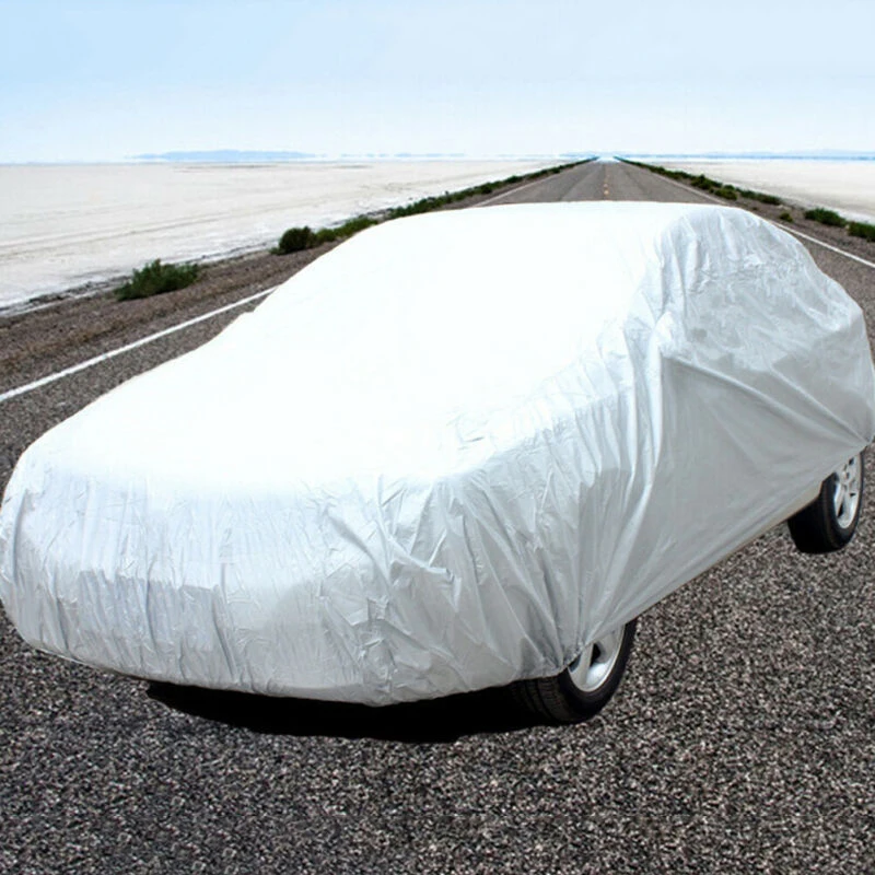 

Nylon + PVC Silver Universal Car Cover 430*160*120cm Folding Outdoor Protection Rain Snow Dust Sunlight UV Shade