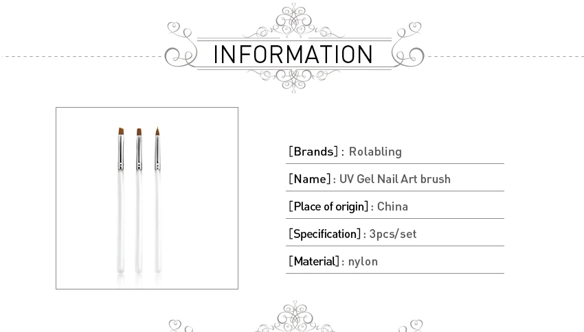 3 шт./компл. острый и гладкой и наклонная головка нейл-арта акрил УФ-гель для салона ручки плоские Кисти для макияжа кисть для ногтей Инструменты искусства ногтя щетка