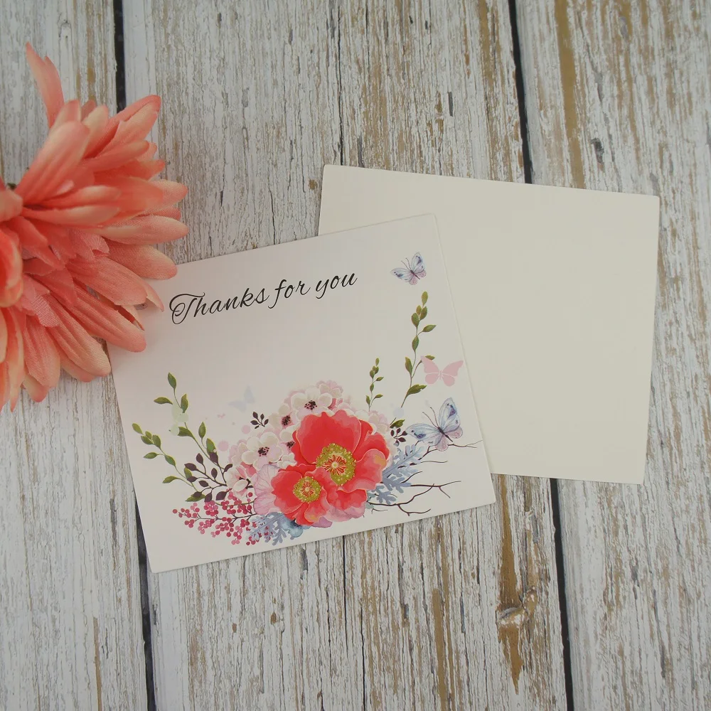 

50pcs flowers are blooming card multi-use Scrapbooking party wedding invitation DIY Decoration party gift card message card