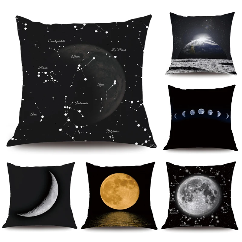 

Pillow Case Moon Universe Vast Outer Space Beautiful Planets Fantasy Galaxy Dream Stars Cushion Cover Decor Pillowcase BT-05