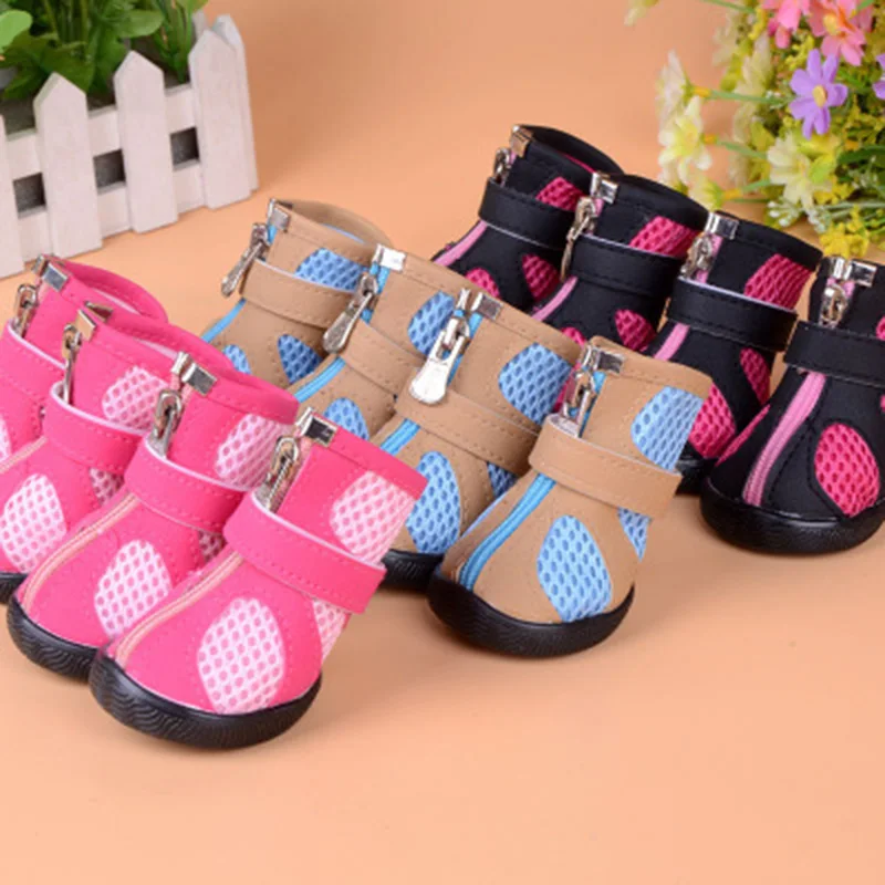 4 Colors Spring Summer Buckskin Small Dog Breathable Mesh Sandals Puppy ...