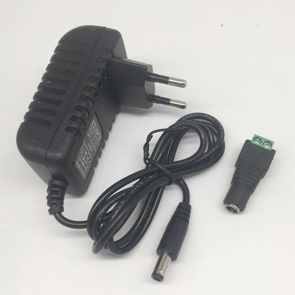 

DC12V Adapter AC100-240V Lighting Transformers OUT PUT DC12V 2A Power Supply for LED Strip +Connector