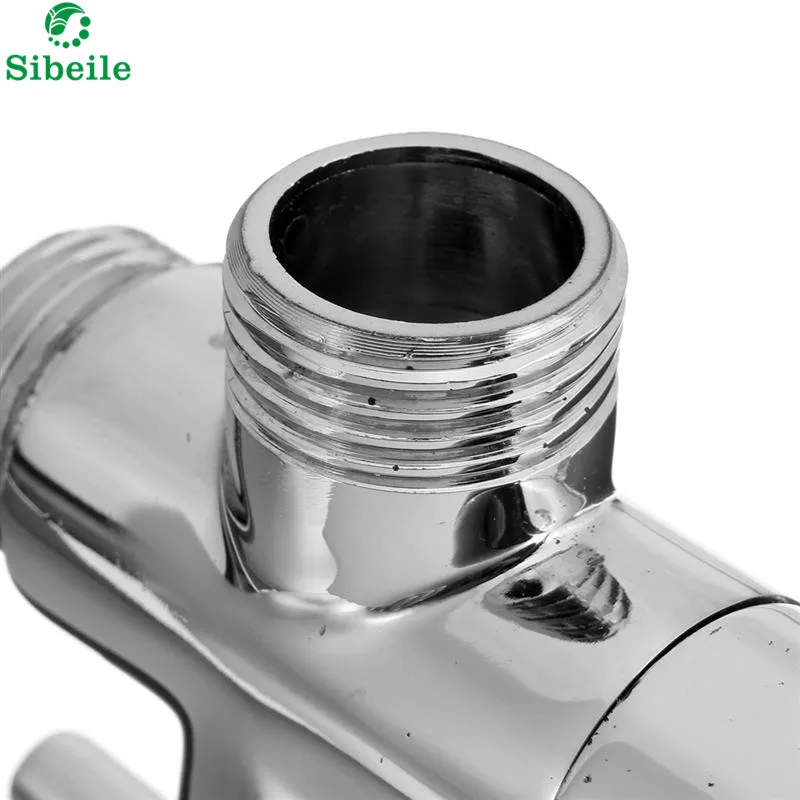 SBLE brass 1/2" bathroom shower faucet tee connector chrome plated 3 way diverter toilet bidet shattaf valve