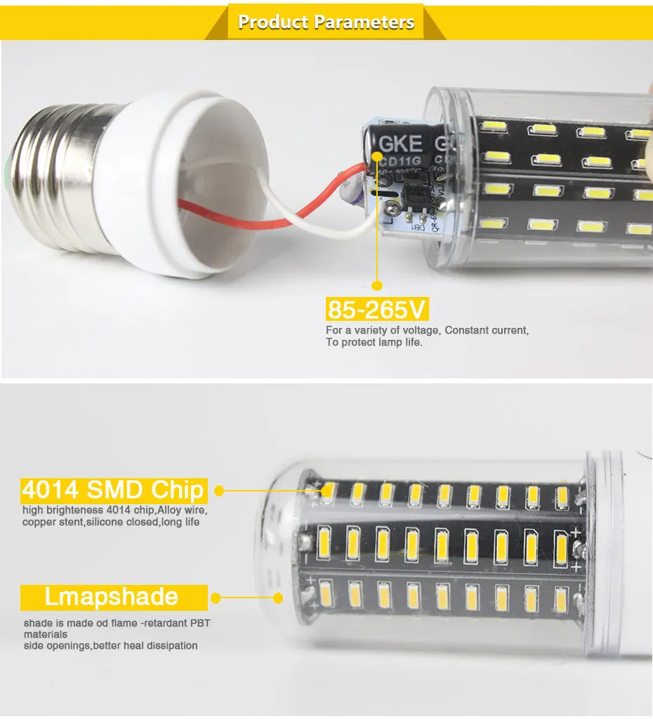 E27 E14 домашний светодиодный кукурузная лампа 4014 SMD светильник ing 38 Светодиодный s 55 светодиодный s 78 светодиодный s 88 светодиодный s 140 светодиодный s лампада Гостиная украшения светильник A1
