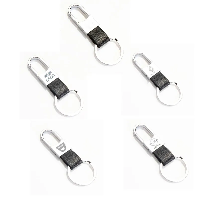 

Leather Car Keyring Emblem Badge Key Ring For Alfa Romeo Citroen Chevrolet Mitsubishi Toyota Mazda Kia Fiat Ford Car Styling