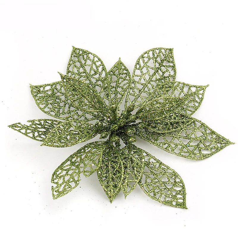 

Artificial Christmas Tree Ornament Glitter Hollow Flower Wall Window Party Decor