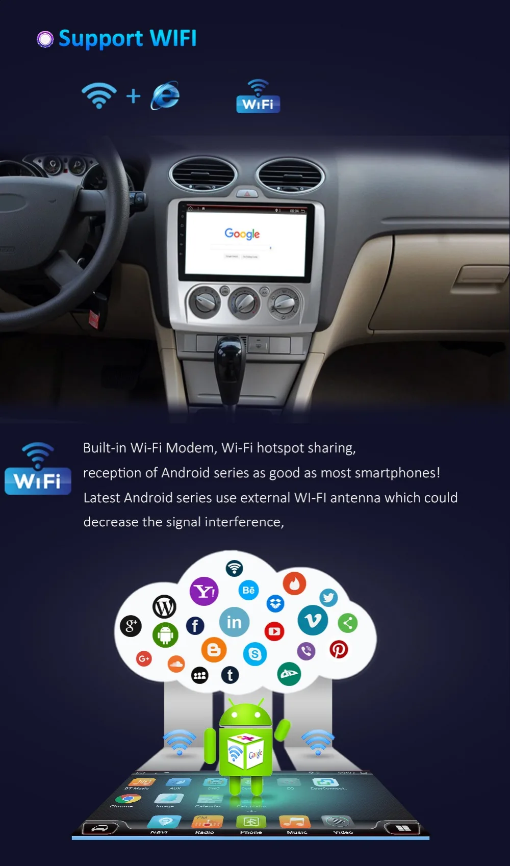 Cheap Bosion 4/8 core 2 din For Ford Focus 2009 Android 8/9 Autoradio Car Multimedia Player GPS Navigation Head Unit with wifi BT USB 10