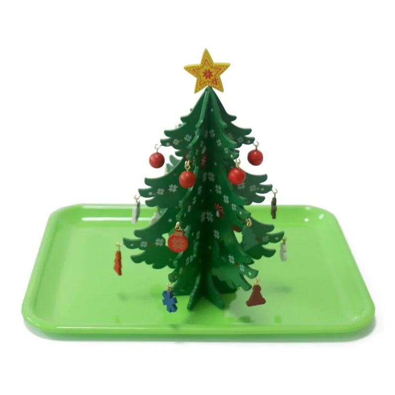 

Montessori Learning&Education daily life learning teaching aids early education educational toys green plate Christmas tree