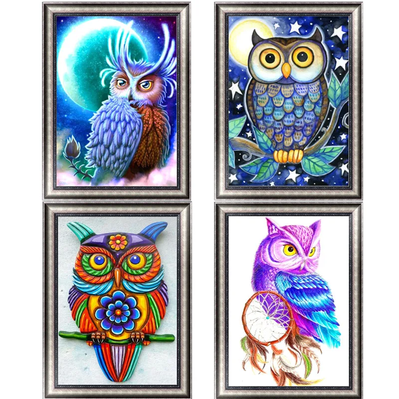 

Needle DIY Diamond Cross Stitch Owl Diamond Embroidery Cute Animal Child Bedroom Mosaic Painting