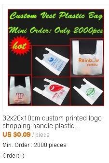 20x30 см пользовательских торговых печатных логотип ручкой пластиковый мешок для подарков для модных и продвижение упаковки