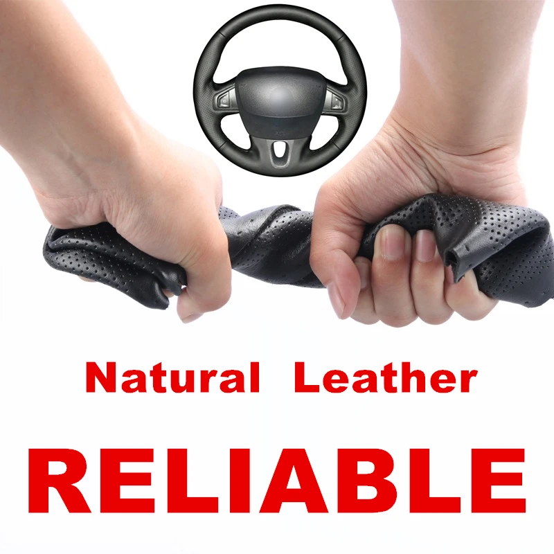 

Hand stitched Black Microfiber Leather Car Steering Wheel Cover for Renault Fluence Fluence ZE 2009-2016 Megane 2009-2014 Scenic