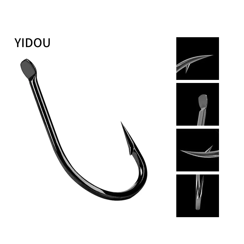 GUGUFISH 100Pcs/Lot #1 -#12high Carbon Steel Fishing Hook barbed hook Fishing Tackle sharp Durable Pesca Fishhooks