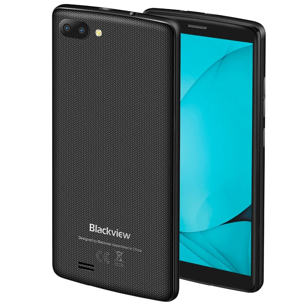 Мобильный телефон BLACKVIEW A20, экран 5,5 дюйма, 1 ГБ ОЗУ, 8 Гб ПЗУ, четырехъядерный процессор MTK6580M, Android GO, двойная камера заднего вида, смартфон 3000 мАч