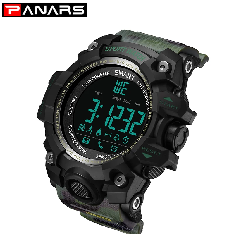 

PANARS Men Smartwatch Professional 5Bar Waterproof Bluetooth Call Reminder Digital Men Clock Smart Watch For IOS And Android