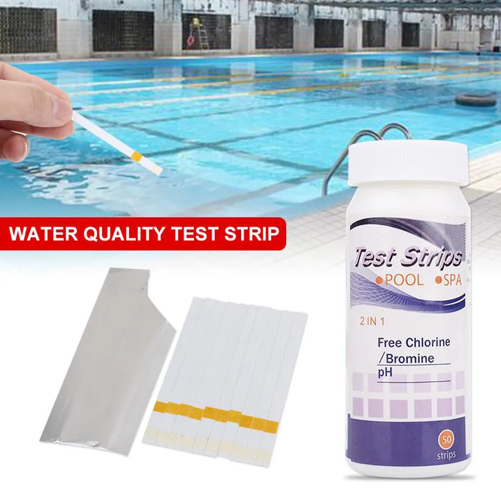 50pcs 2 in 1 Acid Water Hardness SwimmingPool Spa Chlorine Test Strip cloro piscin keto химия для бассейна таблетки для бассейна 50pcs 2 in 1 Acid Water Hardness SwimmingPool Spa Chlorine Test Strip cloro piscin keto химия для бассейна таблетки для бассейна