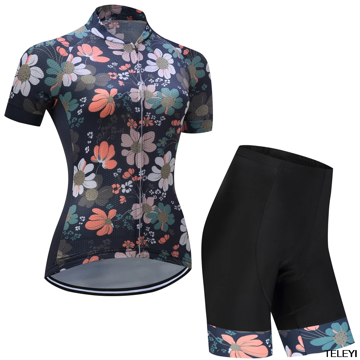 

teleyi Cycling Jersey Sets Short Sleeve Women's Cycling Clothing Bicycle Wear Abbigliamento Ciclismo Estivo 2017 Ropa Ciclismo