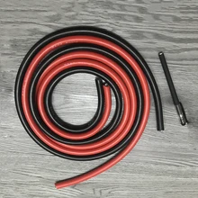 Силиконовый силикагелевый провод 1 м красный+ 1 метр Черный 6AWG 7AWG 8AWG 10AWG 12AWG 14AWG 15AWG 16AWG 18AWG высокотемпературный силиконовый провод