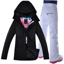 GSOU снег для женщин лыжная куртка брюки ветрозащитный водостойкий Сноуборд костюм термальность уличная спортивная одежда женская зимняя