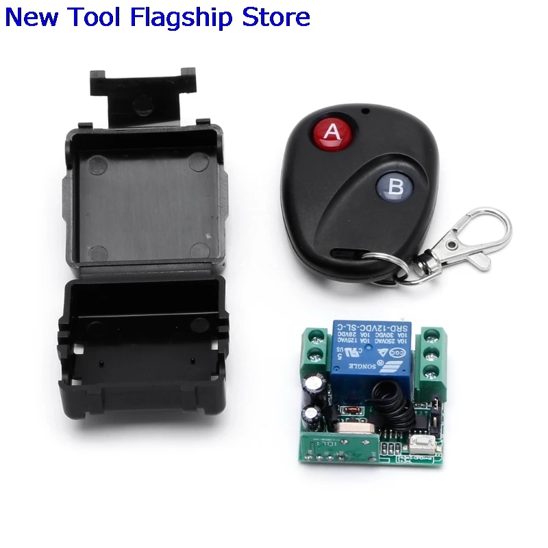 

1CH Wireless Remote Control Switch DC 12V 10A 433MHz Transmitter with Receiver