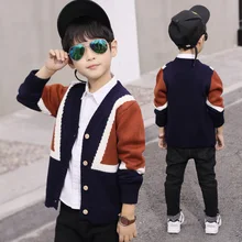 

Knitted Toddler Boy Sweater 2018 Autumn Spring cotton candy-colored cardigan boys coat children outwear kids sweater 3 8 9 12Y