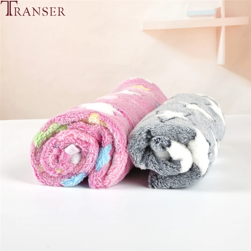 Transer Dog Bed Soft Flannel Fleece Star Print Warm Pet Blanket Sleeping Bed Cover Mat For